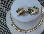 50s leaf green necklace set b7